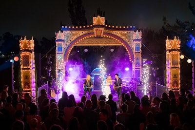 For the Spain-themed client appreciation event, 'choreographed entertainment was hand-crafted to each act’s environment; music was the soundtrack to the evening with over 120 entertainers comprising 22 acts of nonstop energy,' says D'Amico. 'Authentic gourmet food was abundant, from paella and tortillas to Spanish mussels, clams, pollo a la Riojana, and cured olives, along with churros, Spanish sliders, empanadas, and signature drinks.'