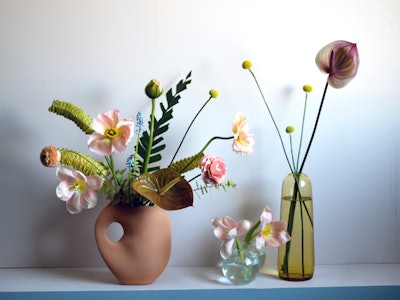 'In terms of shape and style, the sculptural Ikebana style-inspired arrangements are popular and are my personal favorite to create right now both for corporate events and to intersperse with fuller arrangements at weddings,' Carozzi said.