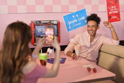 The diner booths were photo ops in and of themselves, and the themed milkshakes made for the perfect prop.