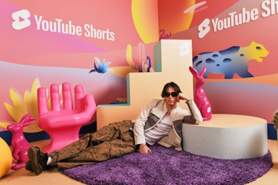 For the 11th year, YouTube was the exclusive livestream partner for Coachella across both weekends. This year, YouTube Shorts hosted three studio setups for content capture on the festival grounds. According to event producer MAS, the experience leaned into color schemes and designs that matched the zeitgeist of the desert festival, from sunset pinks and purple fawns to midnight blues and pops of yellow.