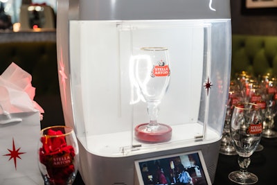 Stella Artois activated with its engraved chalice station.