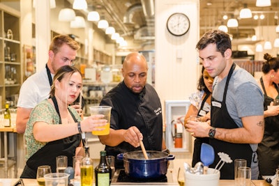 Guests attended a unique French cooking class Thursday at Sur La Table where they cooked a coq au vin dish paired with Boisset wines. Chef Tae worked alongside guests to perfect their dishes.