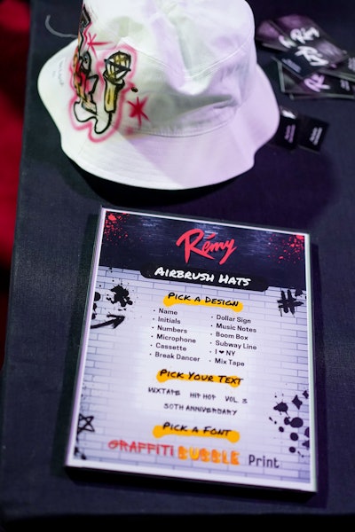 Guests were able to customize their own bucket hats with airbrushed designs.