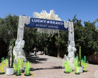 Another fun example? Lucky Brand's Desert Mirage pop-up—produced by experiential agency ENTER—featured an entrance tunnel and step-and-repeat made from the brand's signature denim.