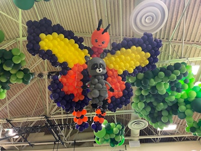Balloon artists were encouraged to let their creativity run (or should we say fly?) wild. The result: a raccoon was crafted parasailing under a butterfly.