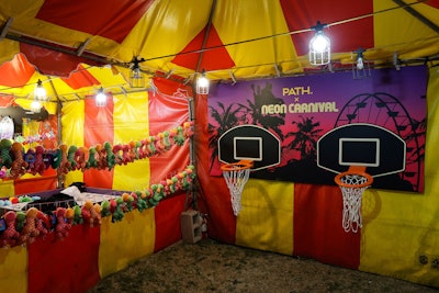 For Neon Carnival, the brand built out a custom basketball game along with co-branded bottles.