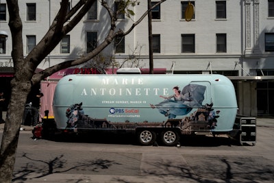 PBS partnered with MAP360 Collective to celebrate the release of the period drama series, Marie Antoinette, with a mobile pop-up in Los Angeles inside a branded Airstream trailer.