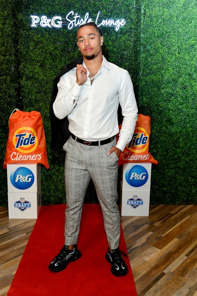 Jaxon Smith-Njigba visited the P&G Style Lounge ahead of the draft.