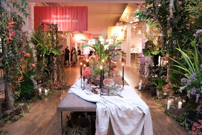 An entryway with lush foliage welcomed guests.