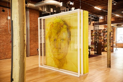 A larger-than-life recreation of the Subtract album cover featured layers as a nod to the deluxe version of the physical record, which includes mylar sheets that, when stacked on top of each other, create the record in full.