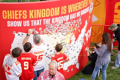 Fans were able to stick their prints on a photo wall map to show where they had traveled from to attend the draft.