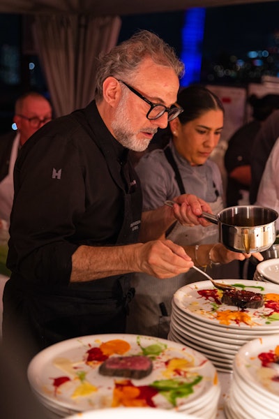 Massimo Bottura (pictured) and his Osteria Francescana team hosted alongside El Cielo’s Juan Manuel Barrientos Valencia and Torno Subito’s Bernardo Paladini.