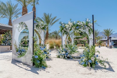 For Coachella 2022, one of Spotify's experiences for festivalgoers included a daytime retreat at Zenaya Estate. Sarah Waldman, Spotify’s head of experiential marketing, described the 'Desert Kickback' event as “resort chic” and “beach-inspired,' which clearly came through in these floral installation photo moments on the sand. See more: Coachella 2022: Peek Inside the Festival's Buzziest Parties & Brand Activations