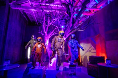 In one whimsical area, the colorful spacesuits from the film—which were handmade for this event—offered a fun photo moment. Throughout the night, DJ Shana Sharett spun tunes, and the cast posed for photos and told stories.