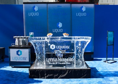 Through a partnership with Liquid I.V., the premiere also featured a custom The Little Mermaid x Liquid I.V. ice bar. Pro mixologist Ricky Wang was on hand to teach guests how to integrate Liquid I.V. mocktails with custom beverages, with fun names like 'Under the Seaberry' and 'Passion for Adventure.'