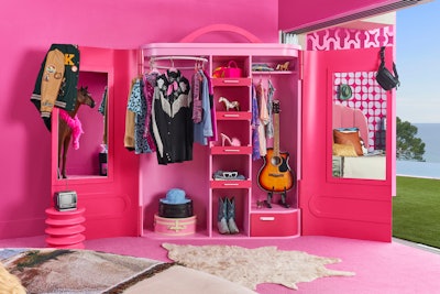 And Ken-inspired touches are everywhere, including this pink-clad closet filled with his wardrobe (including pieces recognizable from the movie).