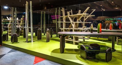 “Our design was driven by Roche Bobois’ eco-conscious pieces, and our embrace of DIFFA by Design’s spirit of sustainability,” said David Rockwell, founder and president of Rockwell Group. “Our goal was to create an evocative, abstract vignette that suggests the melding of the natural world with the handcrafted. As with all of our DIFFA installations, we also wanted to bring a sense of celebration, play, and hope for the future.”