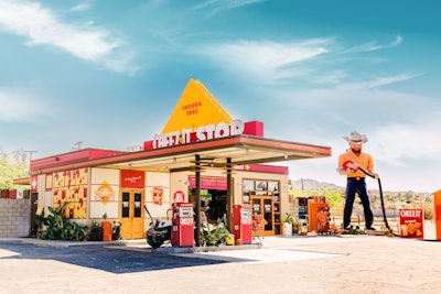The Cheez-It Stop is located at 61943 Twentynine Palms Highway in Joshua Tree, along a popular highway that drivers would take en route from Los Angeles and San Diego. It’s open to the public June 5-11, from 10 a.m. to 6 p.m. daily.