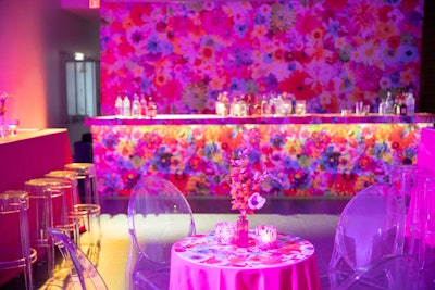 “Bars and tables were covered with the same floral design, creating a cohesive 'overstated summer' vibe,” explains director of fundraiser events Hillary Hanas.