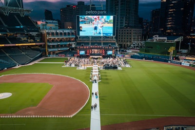 The Dinner on the Diamond event took place during the lone off day in the middle of a homestand—meaning there was a home game Wednesday, the event was held Thursday, followed by another home game Friday.