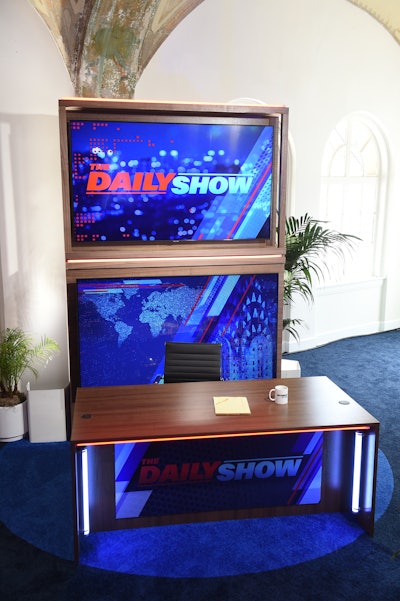 Attendees had a chance to take a seat behind a version of The Daily Show’s iconic desk.