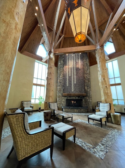 A tranquil waiting room at the Mandara Spa is the perfect place to put up your feet before or after a spa appointment.
