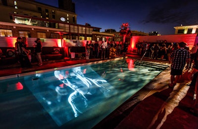 At Comic-Con International in San Diego in 2014, a party celebrating Sin City: A Dame to Kill For cleverly featured projections of the film's characters on the surface of the rooftop pool. The event was produced by CH Cre8tive, then called Chad Hudson Events.