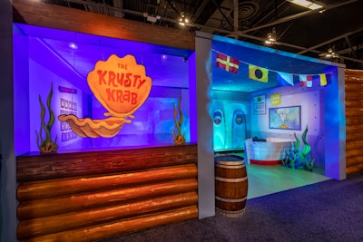 A SpongeBob SquarePants-inspired space brought the underwater Krusty Krab restaurant to life. A photo moment with a take-home Polaroid was available.
