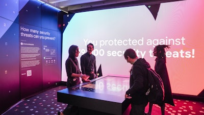 The game presented up to four players a sea of icons representing the various files and services that could be at risk. As threats began attacking the icons, a player was able to use a Chrome window to tap each threat to protect the data. “It’s basically dynamic cybersecurity Whac-A-Mole with the help of Chrome,” Brimijoin said.