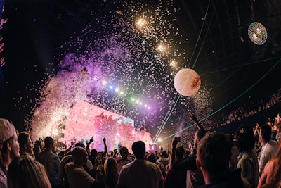 The Flaming Lips pulled out all stops for their headlining production, which featured a performance of the 2002 album Yoshimi Battles the Pink Robots in full, accompanied by four massive inflatable pink robots, confetti-filled balloons bouncing (and popping) in the crowd, lasers, and more.