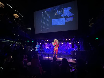 On Tuesday night, The Nowak Society hosted the Colorado Welcome Party and Psychedelic Drag Bingo at two-story restaurant and lounge Ophelia’s Electric Soapbox. Emcee drag artist Jessica L'Whor ran the show alongside drag ballroom family House of LaBeija. The fundraiser collected donations through bingo card purchases to share with the Harm Reduction Action Center and local queer and trans advocacy organizations, including Out Boulder County and Youth Seen, in honor of Pride Month. Players could win up to $1,000 in cash prizes.