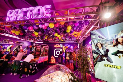 Another highlight of the space was a gaming area with neon signage and old-school arcade and board games. There was also a swag station where attendees could decorate their own branded tees, and a photo booth from celeb favorite Booth by Bryant.