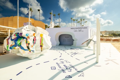 A creative highlight was the Reels SuperStudio. Each year at Cannes Lions, Meta Beach offers an immersive experience in collaboration with an inspiring creative—and in 2023, that was Colm Dillane, founder and CEO of KidSuper Studios. Attendees were welcomed by a prompt each day to create their best Reels, and were greeted by an artful sculpture garden containing surreal, oversize “totems of creativity” before entering the SuperStudio. Inside, guests were inspired to create their own Reels while learning about the most important creative principles that have proved to drive effective Reels ads.