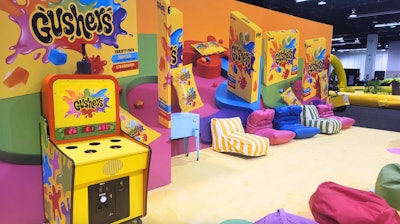 Another Freeman-produced General Mills activation was a lounge for Gushers, which included a customized 'Zap-a-Mole” game from Interactive Entertainment Group.