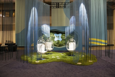 This year, Mark Stephen Experiential Agency designed the festival’s Wellness House, which featured a unique hanging meditation pod. Attendees had the chance to engage with partner exhibits, unwind, or seek expert guidance at the wellness bars.