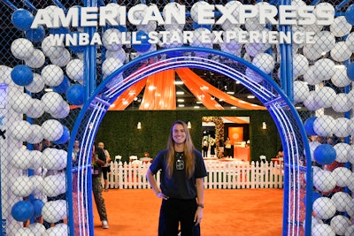 New York Liberty player Sabrina Ionescu met card members and fans at the experience.