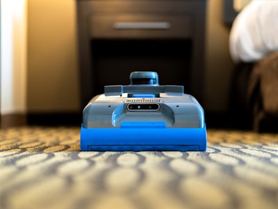“Rosie,” the Fairfield Inn & Suites San Diego North/San Marcos cleaning robot, supports housekeeping operations by decreasing the time required to clean a hotel room and reducing work-related injuries.
