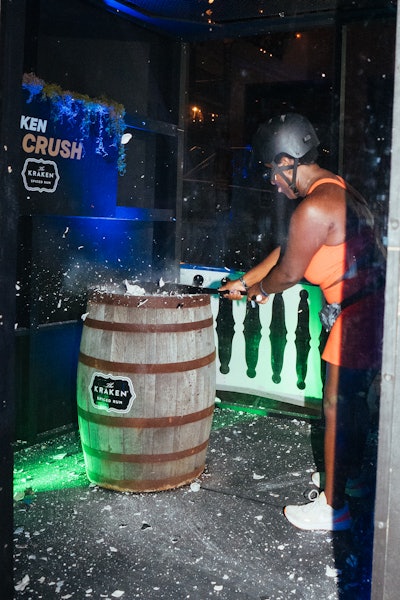 Attendees could wrestle The Kraken via an interactive arcade game and release their inner Kraken in a smash room.