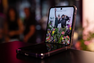 In conjunction with Unpacked, Samsung opened seven interactive Galaxy Experience Spaces where visitors are able to explore the brand’s latest mobile devices including the Galaxy Z Flip5 (pictured).