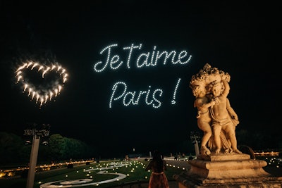 The gala at Engage!23 The Paris Experience ended with a custom drone and fireworks show.