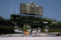 An on-field event at Wrigley Field.