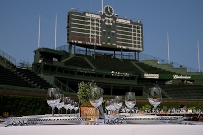 An on-field event at Wrigley Field.