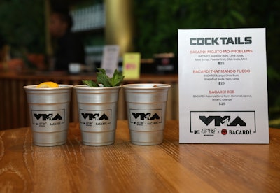 The custom cocktail menu included the Bacardi 808, made with Bacardi Reserva Ocho rum, and the Mango Fuego, which featured Bacardi mango chile-flavored rum.