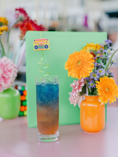 Funky boombox straws added a festive touch to the beverages.