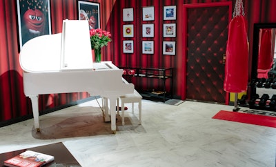 Inspired by the personality of the original M&M's 'Spokescandy,' the red room featured nostalgic touches including a Hardman, Peck & Company piano. Jack Morton Worldwide oversaw creative direction and strategy for the event. See more: Why M&M's Built a Color-Coordinated House of Candy