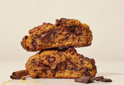 Levian Bakery—which has locations throughout New York, Los Angeles, Chicago, Washington, D.C., and Boston—is now offering its limited-time Fall Chocolate Chunk Cookie. Founders Pam Weekes and Connie McDonald have relaunched the autumnal cookie that debuted last year, which features hints of ginger, nutmeg, cinnamon, and molasses, layered with melty Valrhona chocolate. The cookie is available in all retail bakeries, as well as in four-, eight-, and 12-packs for nationwide shipping. (The cookie can also be found in the bakery's Fall Cookie Assortment pack, which also includes Dark Chocolate Chocolate Chip, Dark Chocolate Peanut Butter Chip, and Chocolate Chip Walnut cookies.)