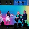 The future of event tech was the topic of a panel-style session at Connect Marketplace 2023. Pictured, left to right: BizBash director of marketing Jordan Bouldin, Hubilo director of events Jessica Connolly, Community Brands senior director of marketing Michelle Kristoff, and VenuIQ co-founder Oliver Rowe.