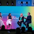 The future of event tech was the topic of a panel-style session at Connect Marketplace 2023. Pictured, left to right: BizBash director of marketing Jordan Bouldin, Hubilo director of events Jessica Connolly, Community Brands senior director of marketing Michelle Kristoff, and VenuIQ co-founder Oliver Rowe.