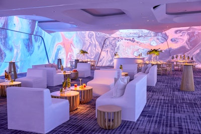 While projections like these have grown in popularity in museum and multimedia spaces like Super Blue in Miami, L’Atelier des Lumiéres in Paris, and the Sphere in Las Vegas, W South Beach is supposedly the first hotel in North America to add this dynamic visual element to a conference setting.