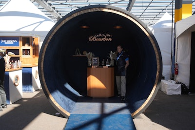 Guests could taste Jefferson's Bourbon inside a giant barrel.